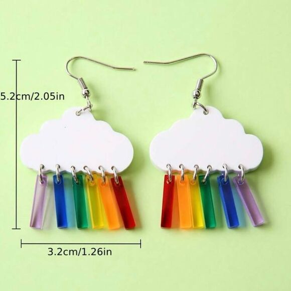 Rainbow Cloud Earrings - Picture 2 of 7